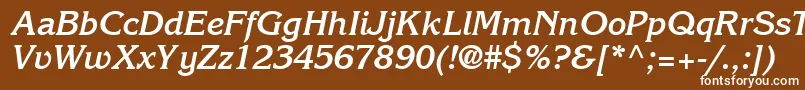 IntuitionSsiBoldItalic Font – White Fonts on Brown Background