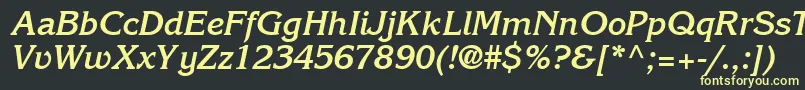 IntuitionSsiBoldItalic Font – Yellow Fonts on Black Background