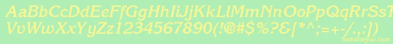 IntuitionSsiBoldItalic Font – Yellow Fonts on Green Background