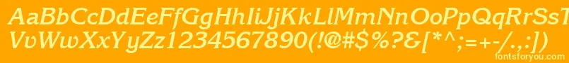 IntuitionSsiBoldItalic Font – Yellow Fonts on Orange Background