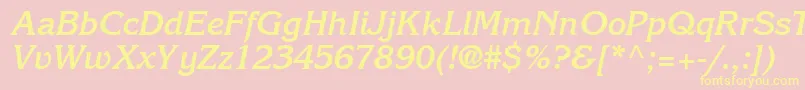 IntuitionSsiBoldItalic Font – Yellow Fonts on Pink Background
