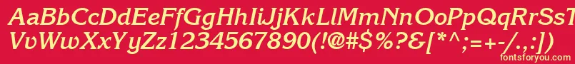 Шрифт IntuitionSsiBoldItalic – жёлтые шрифты на красном фоне