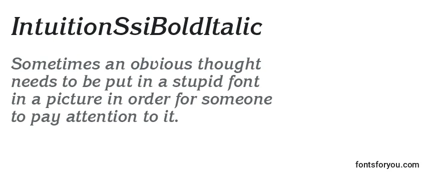 Review of the IntuitionSsiBoldItalic Font