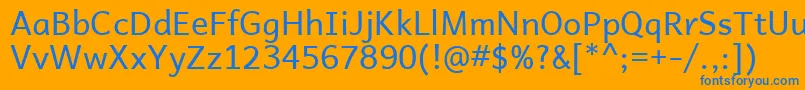AndikaBasic Font – Blue Fonts on Orange Background
