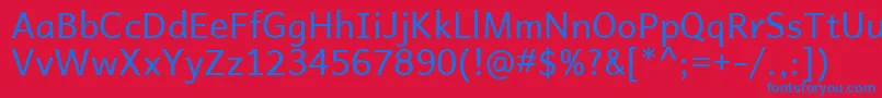 AndikaBasic Font – Blue Fonts on Red Background