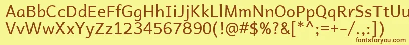 Шрифт AndikaBasic – коричневые шрифты на жёлтом фоне