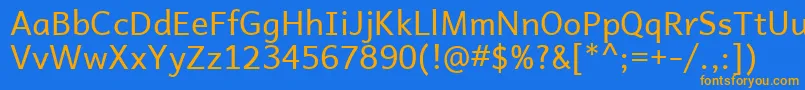 AndikaBasic Font – Orange Fonts on Blue Background