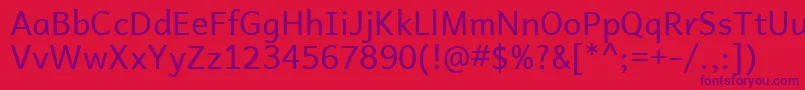 AndikaBasic Font – Purple Fonts on Red Background