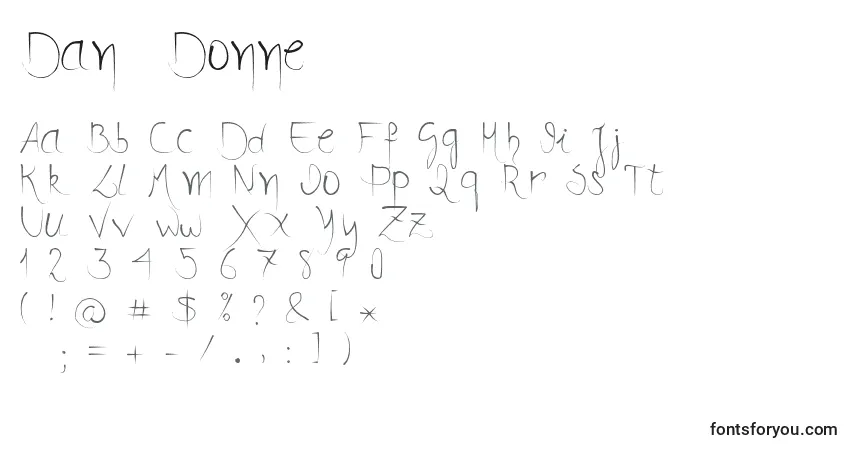 Schriftart DanР»Donne – Alphabet, Zahlen, spezielle Symbole
