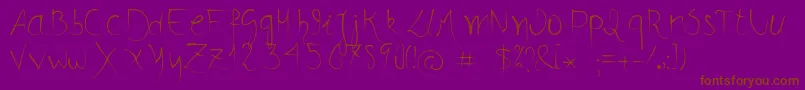 DanР»Donne-Schriftart – Braune Schriften auf violettem Hintergrund