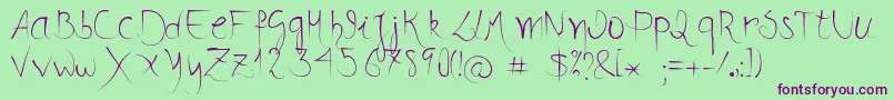 DanР»Donne Font – Purple Fonts on Green Background