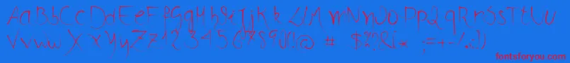 DanР»Donne Font – Red Fonts on Blue Background