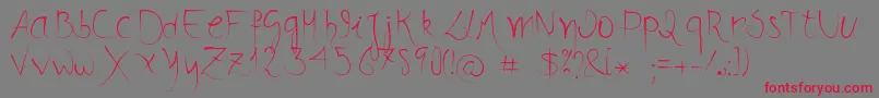 DanР»Donne Font – Red Fonts on Gray Background