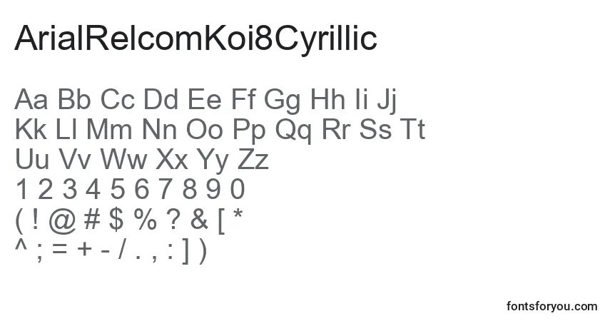 ArialRelcomKoi8Cyrillic-fontti – aakkoset, numerot, erikoismerkit