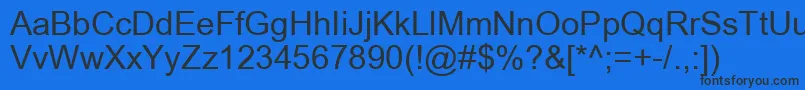 Шрифт ArialRelcomKoi8Cyrillic – чёрные шрифты на синем фоне