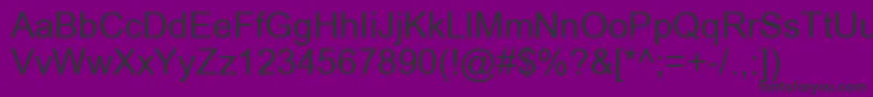 ArialRelcomKoi8Cyrillic-fontti – mustat fontit violetilla taustalla