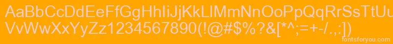Czcionka ArialRelcomKoi8Cyrillic – różowe czcionki na pomarańczowym tle