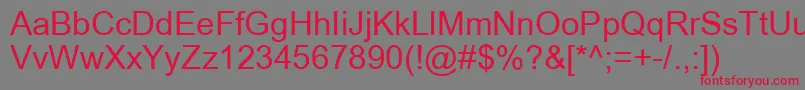 ArialRelcomKoi8Cyrillic Font – Red Fonts on Gray Background
