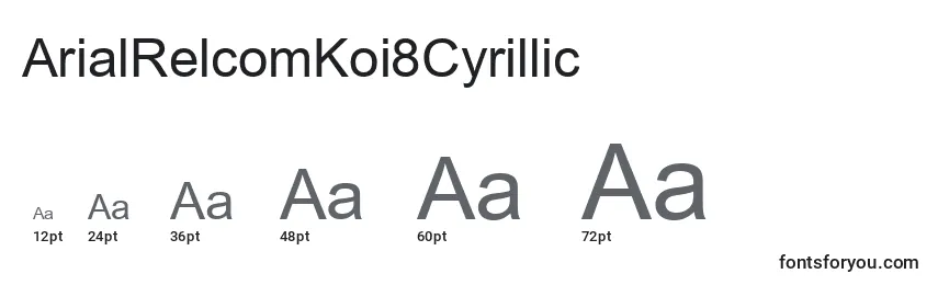 ArialRelcomKoi8Cyrillic-fontin koot