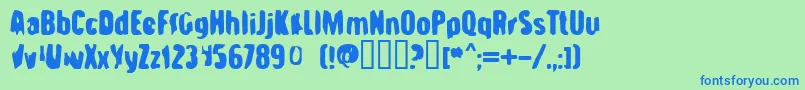 StrangeBrew Font – Blue Fonts on Green Background