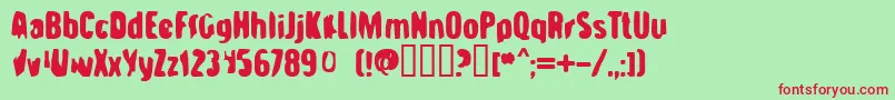 StrangeBrew Font – Red Fonts on Green Background