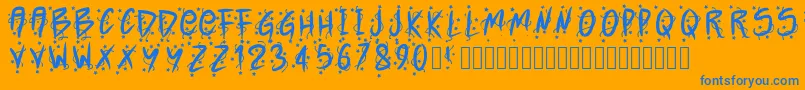 Pwxmas2015 Font – Blue Fonts on Orange Background
