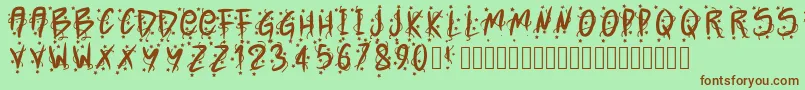 Pwxmas2015 Font – Brown Fonts on Green Background