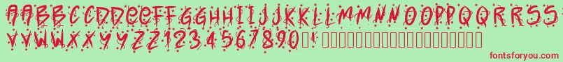 Pwxmas2015 Font – Red Fonts on Green Background