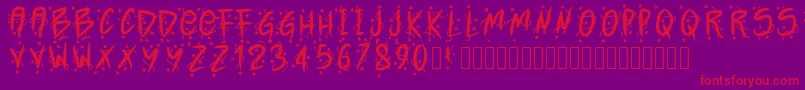 Pwxmas2015 Font – Red Fonts on Purple Background