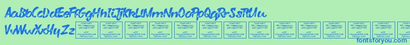 More about VarysharkyRegular Font VarysharkyRegular Font – Blue Fonts on Green Background
