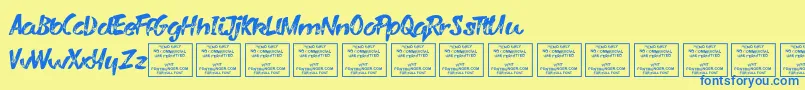 More about VarysharkyRegular Font VarysharkyRegular Font – Blue Fonts on Yellow Background