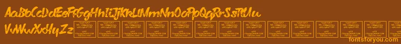 VarysharkyRegular Font – Orange Fonts on Brown Background