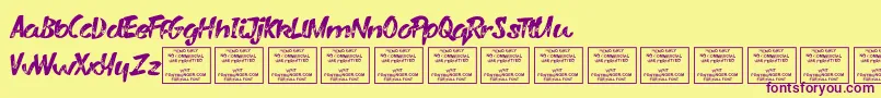 VarysharkyRegular Font – Purple Fonts on Yellow Background