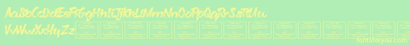 VarysharkyRegular Font – Yellow Fonts on Green Background