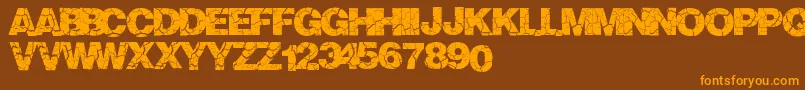 Crackvetica Font – Orange Fonts on Brown Background