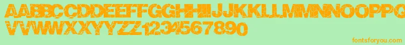 Crackvetica Font – Orange Fonts on Green Background