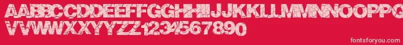 Crackvetica Font – Pink Fonts on Red Background