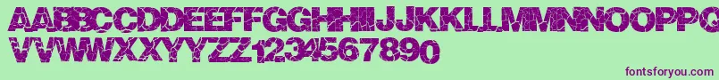 Crackvetica Font – Purple Fonts on Green Background