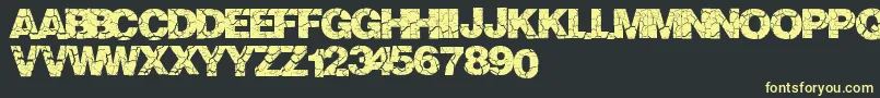 Crackvetica Font – Yellow Fonts on Black Background