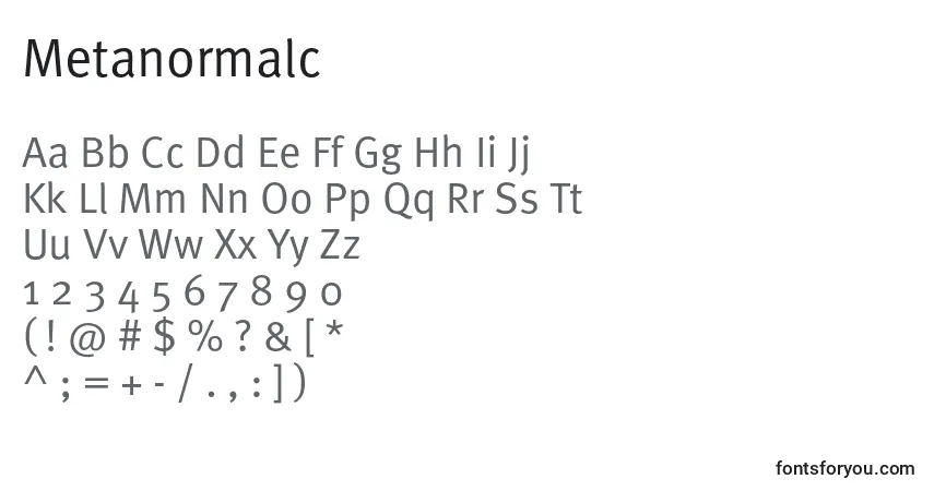 Metanormalc Font – alphabet, numbers, special characters
