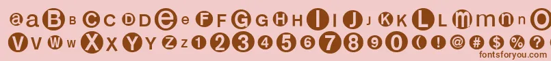 フォントMonoalphabetmultisized – ピンクの背景に茶色のフォント