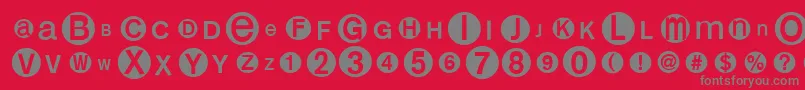 フォントMonoalphabetmultisized – 赤い背景に灰色の文字