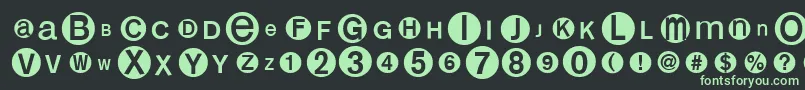 フォントMonoalphabetmultisized – 黒い背景に緑の文字