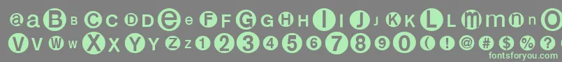 フォントMonoalphabetmultisized – 灰色の背景に緑のフォント