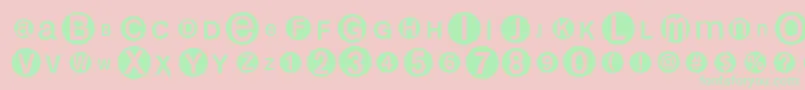 Monoalphabetmultisized Font – Green Fonts on Pink Background