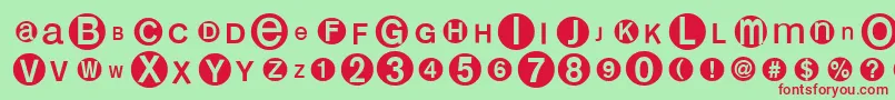 Шрифт Monoalphabetmultisized – красные шрифты на зелёном фоне