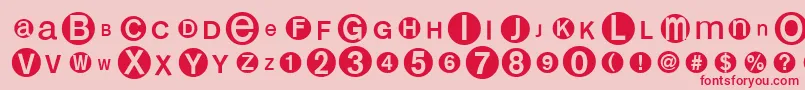 フォントMonoalphabetmultisized – ピンクの背景に赤い文字