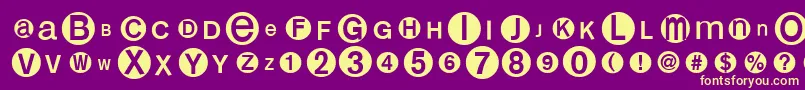 Monoalphabetmultisized Font – Yellow Fonts on Purple Background