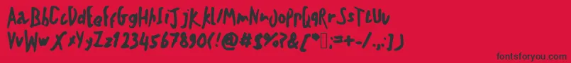 Teschkescratch Font – Black Fonts on Red Background