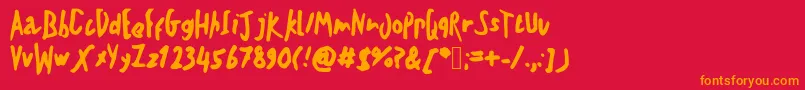 Teschkescratch Font – Orange Fonts on Red Background